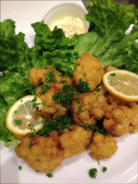 唐揚げ粉でつくるカリフラワー揚げ