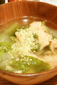 塩鮭と白菜の中華スープ