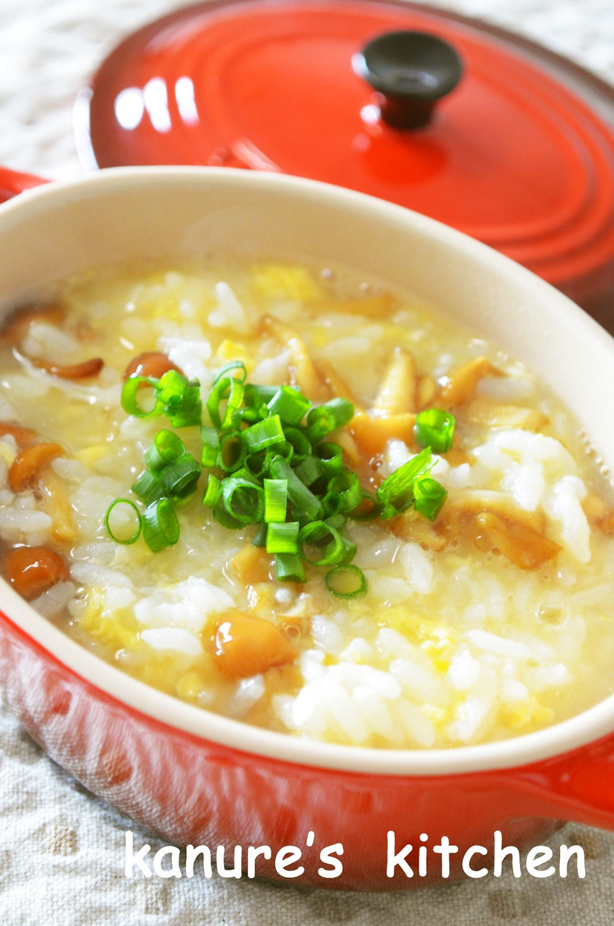 ■朝食に♪なめこと卵の中華風雑炊■の画像