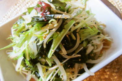 ☆シャキシャキ水菜と海藻のナムル☆の写真