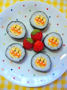 節分 アンパンマン飾り巻き寿司 キャラ弁