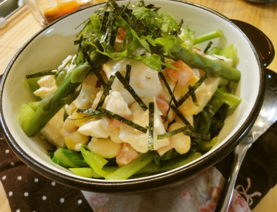 タラマヨソースの♡お豆腐サラダどんぶりの写真