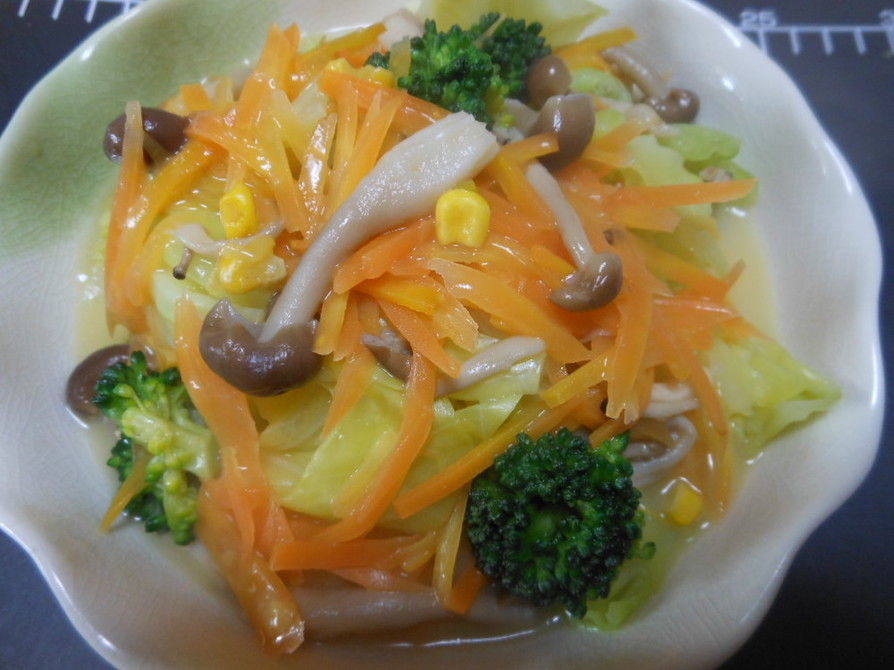 蒸しキャベツの…コーンスープ・野菜餡かけの画像