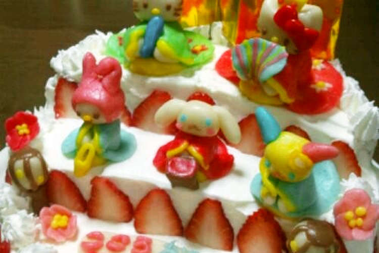 ひな祭り ひな壇ケーキ キティ レシピ 作り方 By のどかmama57 クックパッド