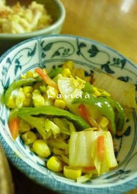 カラフル野菜のニンニク炒め