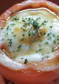 【トマトのチーズ焼き】そぼろ＆温泉卵入り