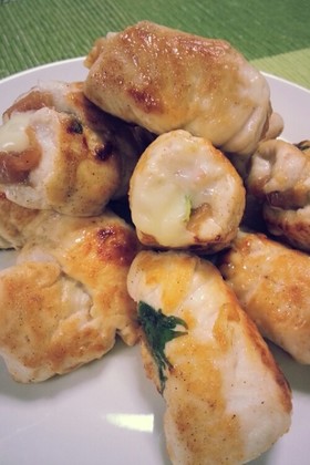 鶏ササミの梅しそチーズ巻き