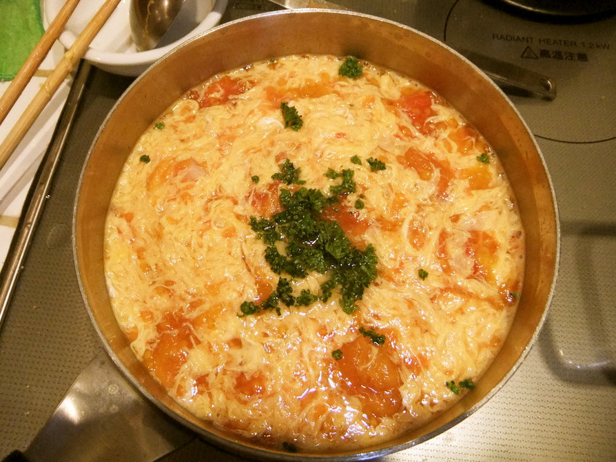冷凍トマトの卵スープの画像