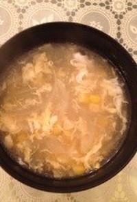 玉ねぎとコーンの卵スープ