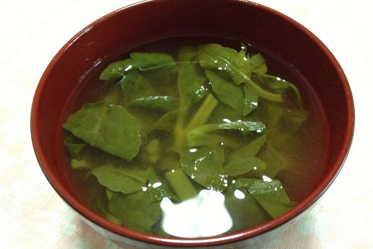 ツルムラサキだけのお味噌汁 レシピ 作り方 By Huto クックパッド