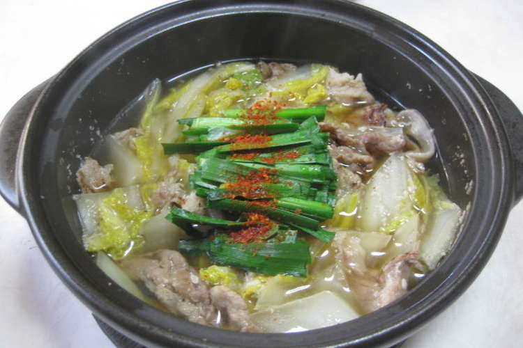 豚肉の塩にんにく鍋 1人用 レシピ 作り方 By つゆねぶり クックパッド 簡単おいしいみんなのレシピが352万品