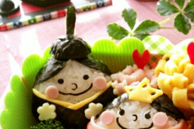簡単 可愛い キャラ弁当 ひな祭りだよ レシピ 作り方 By むらかみなつこ クックパッド