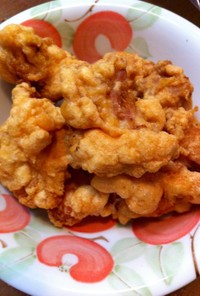 鶏肉でフリッター風の天ぷら