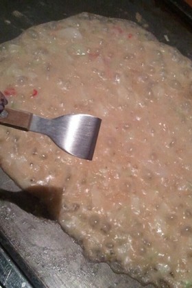 『家族でもんじゃ焼き』