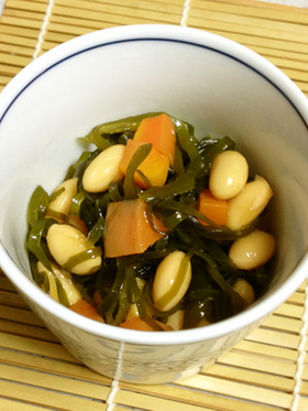 切昆布と大豆の煮もの