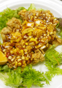 パリパリ揚げ鶏の麻婆豆腐