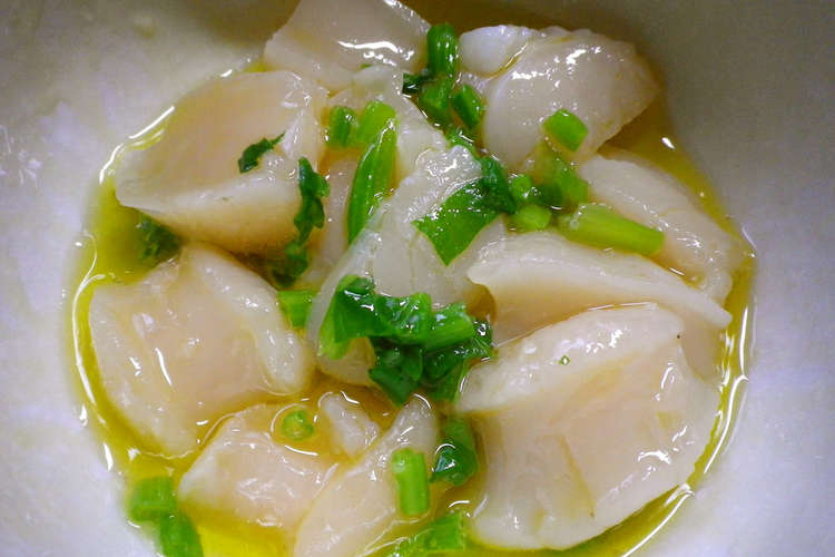 ほたての刺身 オリーブオイルかけ レシピ 作り方 By ほたて漁師のオッカー クックパッド 簡単おいしいみんなのレシピが359万品