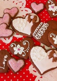 バレンタインのアイシングクッキー