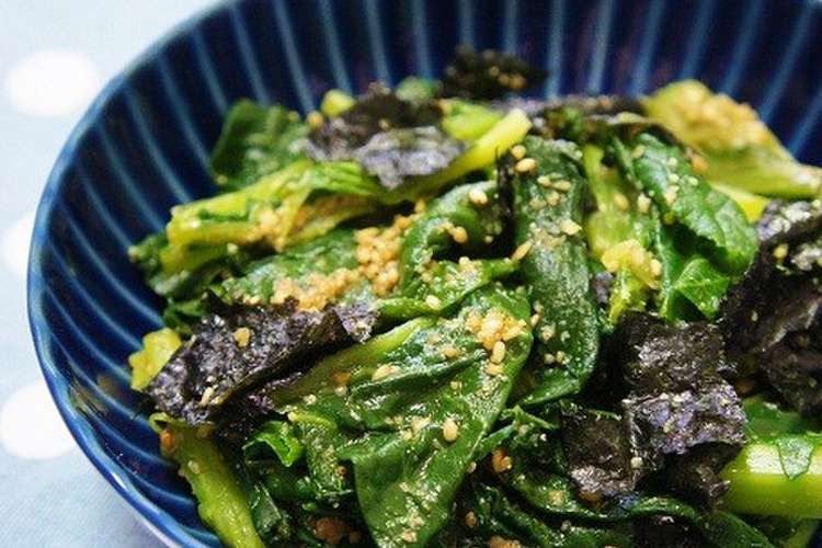 ほうれん草 小松菜 と海苔のごま和え レシピ 作り方 By Komomoもも クックパッド 簡単おいしいみんなのレシピが366万品