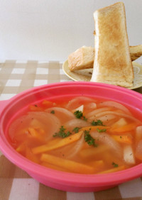 シリコンスチーマーで簡単野菜スープ
