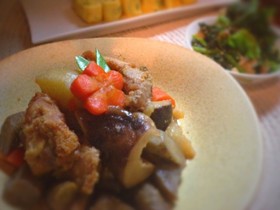 残り物唐揚げとめんつゆで子供も喜ぶ筑前煮