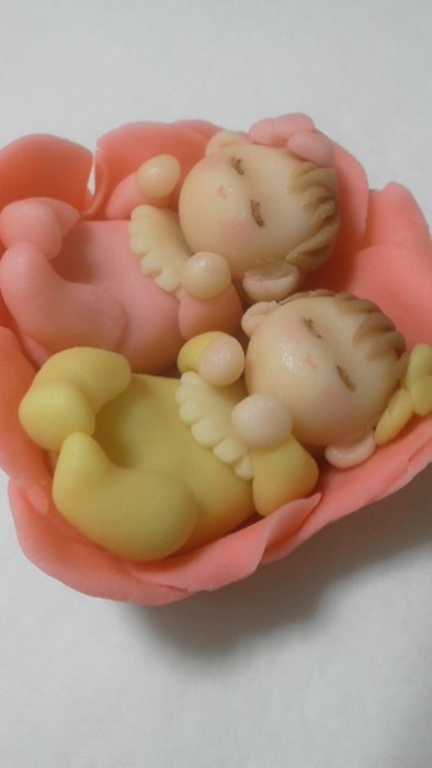 出産祝いに☆ベビーのマジパン細工の写真