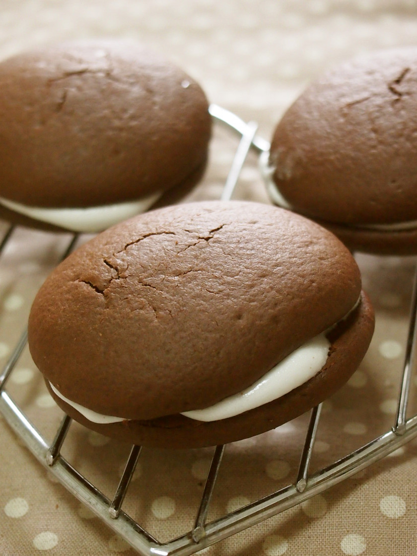 レッドベルベットペパーミントウーピーパイのレシピ