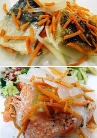 塩レモンDE 鯖や鮭と野菜の蒸し焼き