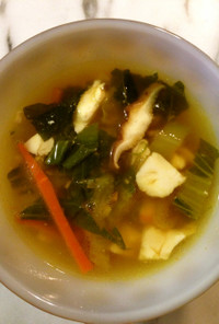辛くない♪卵なし野菜サンラータン風スープ