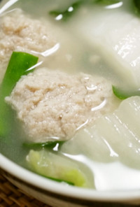 肉団子とニラ白菜の中華スープ