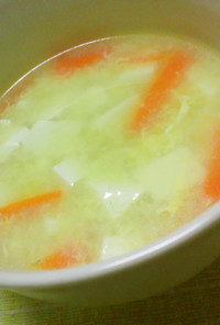 豆腐と卵の中華風スープ