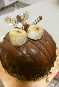バナナショコラドームケーキ