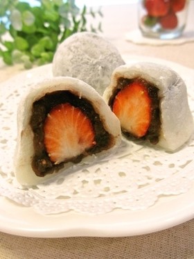 切り餅でつくる…いちご大福♪