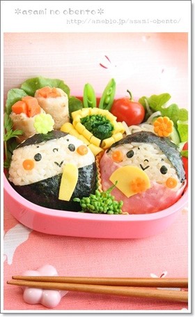 ひな祭りキャラ弁*簡単まんまるお雛様
