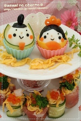 ひな祭り*お雛様寿司オードブル・キャラ弁