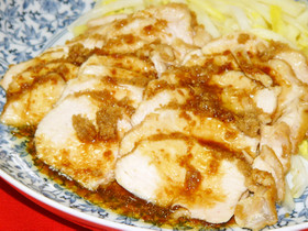 鶏むね肉のレンジでチン♪しょうが焼き◎