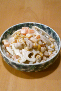 レンコンと大豆と人参のマリネサラダ