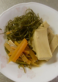 乾物利用～切り昆布と高野豆腐の煮物