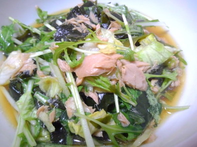 わかめ水菜ツナの中華風サラダの写真