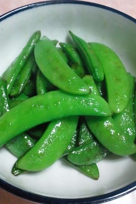 スナップエンドウの病みつき塩炒め