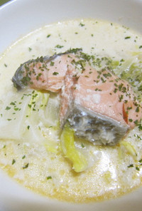 鮭と白菜の食べるミルクスープ♪