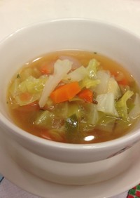 カップスープを使った　野菜たっぷりスープ