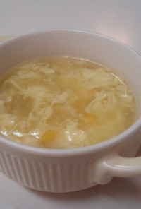 ふんわり卵とコーンの中華風スープ