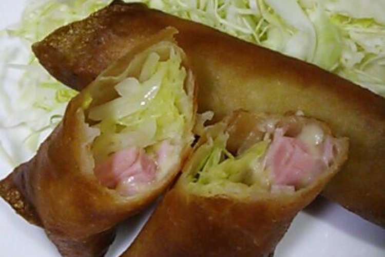 簡単 キャベツとハムとチーズの春巻き レシピ 作り方 By Wimper1129 クックパッド