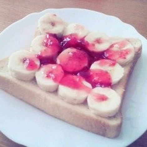 ☆朝食に苺バナナトースト☆