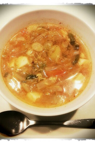 おいしすぎる！キムチスープ♡ダイエット♡の写真