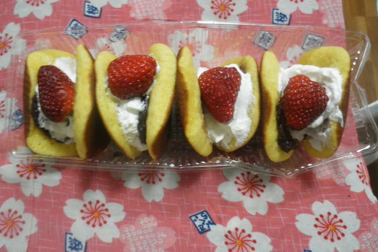 簡単 三笠焼き イチゴクリームサンド レシピ 作り方 By T 温子 クックパッド