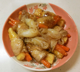 すき焼きのたれ 1本! 豚肉巻き
