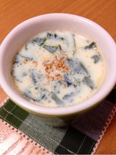 レンジで簡単♫豆乳中華スープの写真