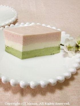 ひな祭り♥簡単3色レアチーズケーキ